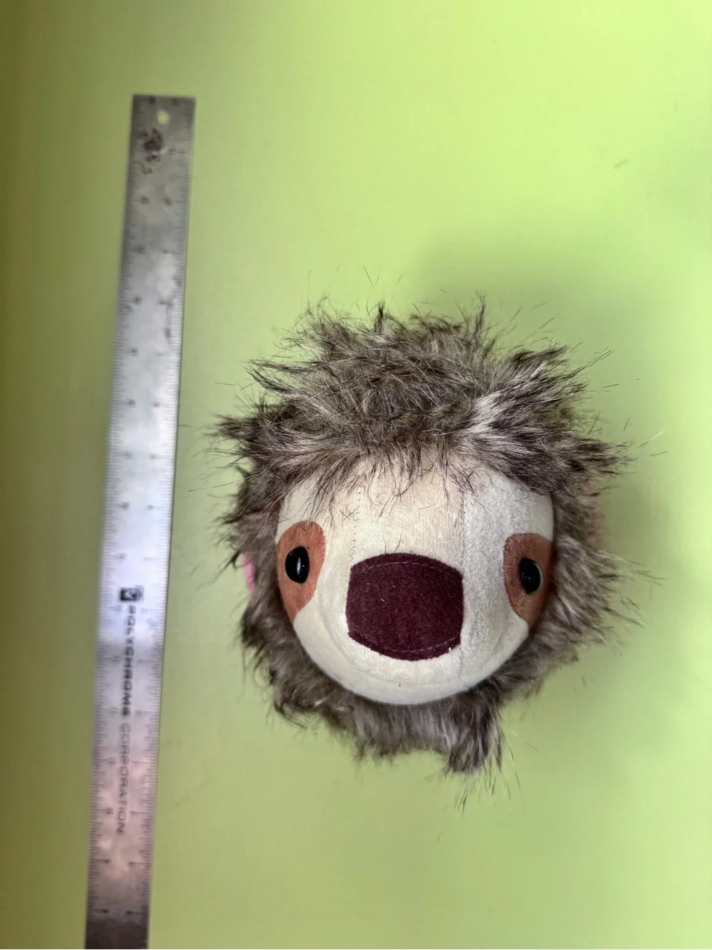Plush Sloth Wall Mount - Pink Accent